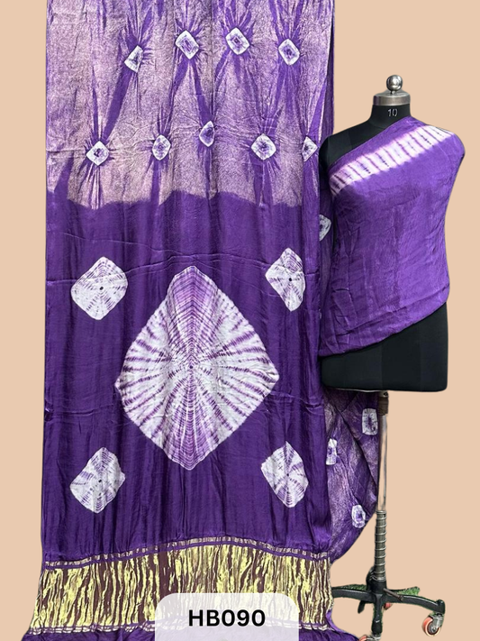 Modal Silk Hand Spray Tie & Dye with Lagdi Patta saree