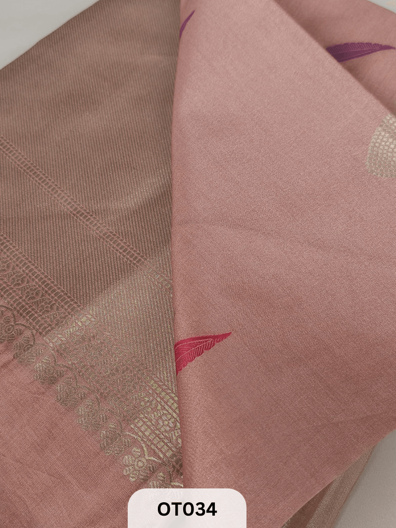 Mul Zari Saree - Tussar Mix - Raw Mango Design