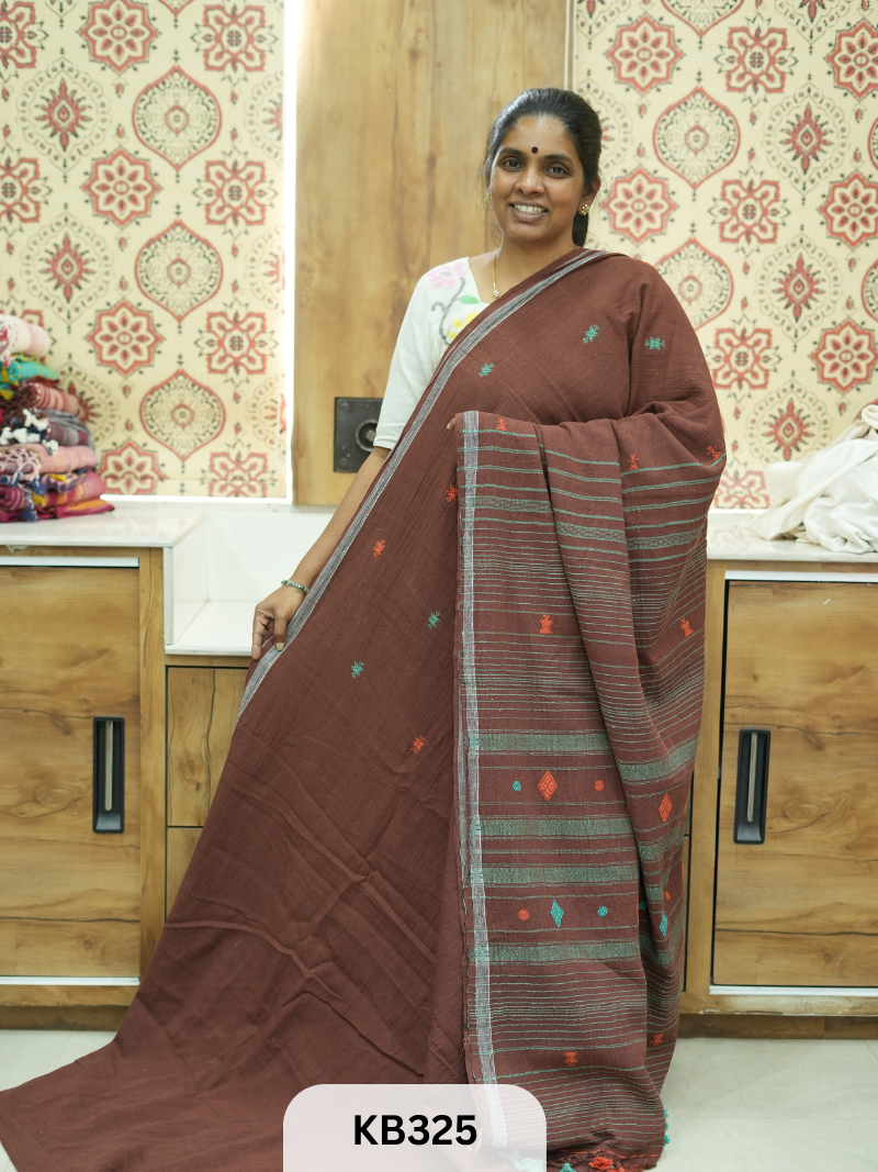 Bhujodi saree Kala cotton and Kutch work