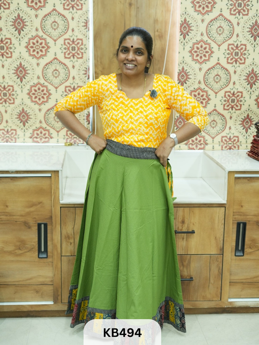 Cotton Ajrakh Veg. Kali skirt