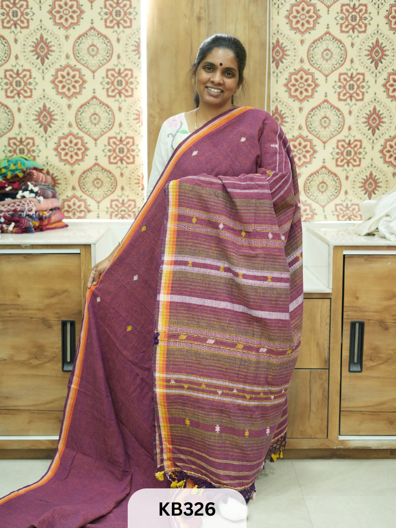 Bhujodi saree Kala cotton and Kutch work