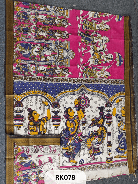 Kalamkari Chenuri Silk saree