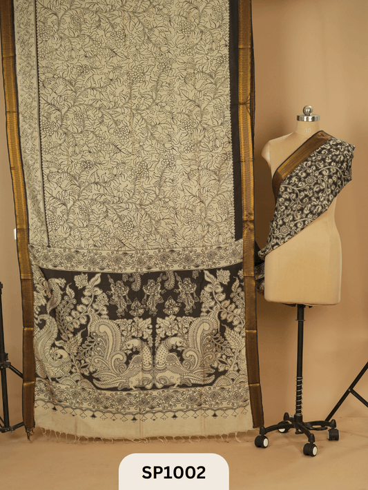 Kalamkari Chenuri Silk saree