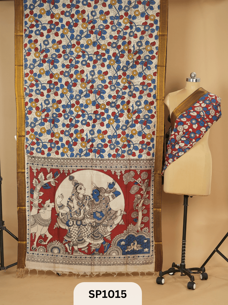 Kalamkari Chenuri Silk saree