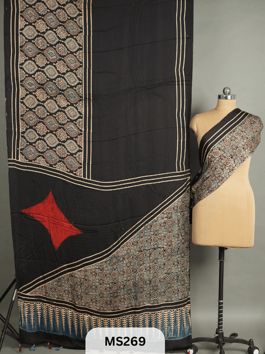 Modal Silk Saree with Ajrakh Print