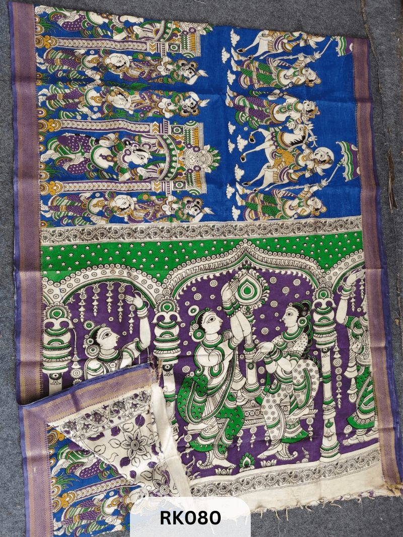 Kalamkari Chenuri Silk saree