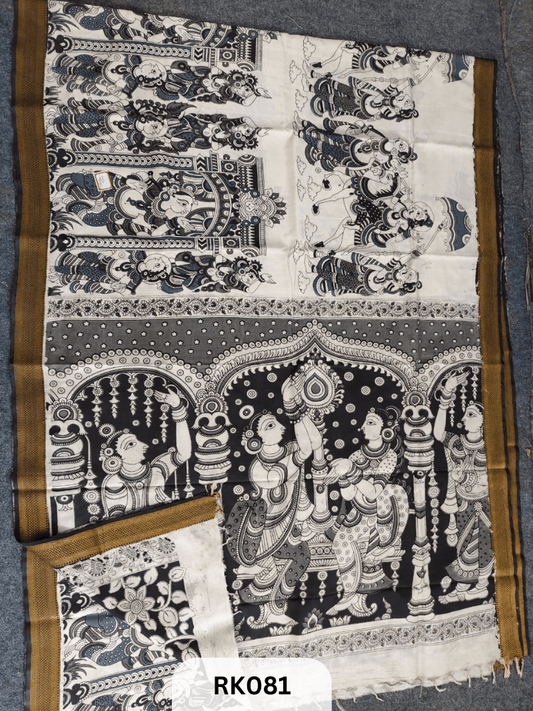 Kalamkari Chenuri Silk saree