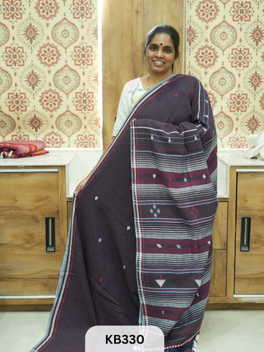 Bhujodi saree Kala cotton and Kutch work