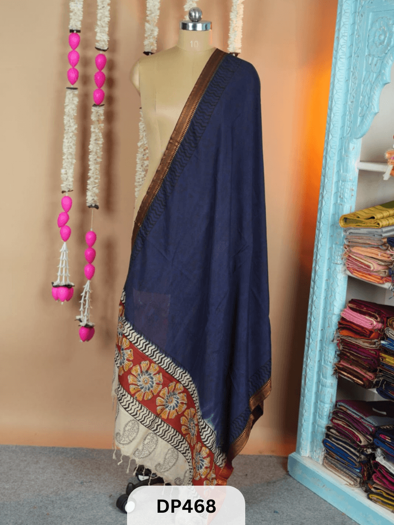 Chennuri silk dupatta with Nissam Mangalgiri border dupatta