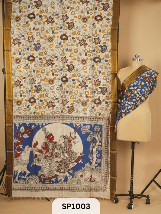 Kalamkari Chenuri Silk saree