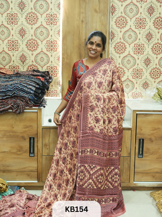 Modal Silk Saree with Vanaspathi print