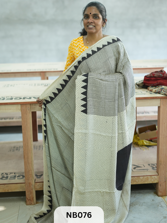 Modal Silk Saree with Ajrakh Print