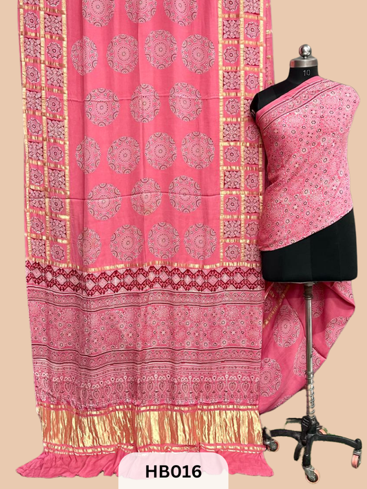 Modal Silk Gharchola Border Saree with lagdi patta pallu