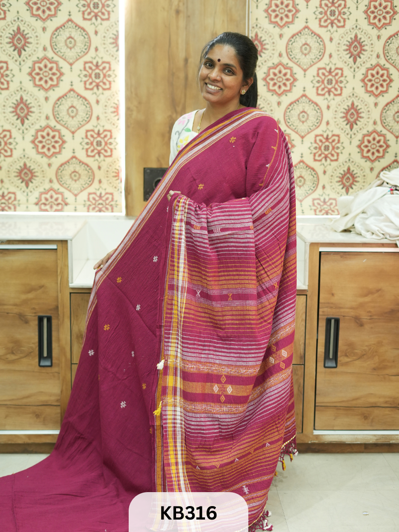 Bhujodi saree Kala cotton and Kutch work