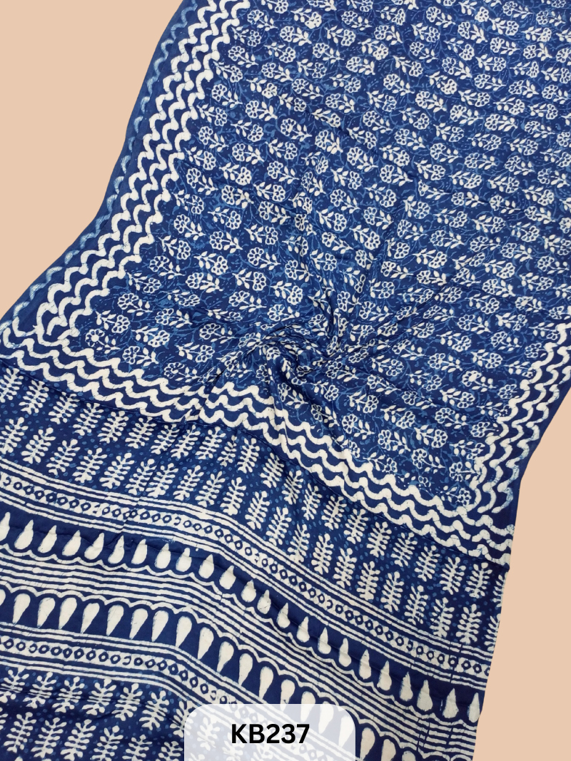 Modal Silk Saree with Indigo Print