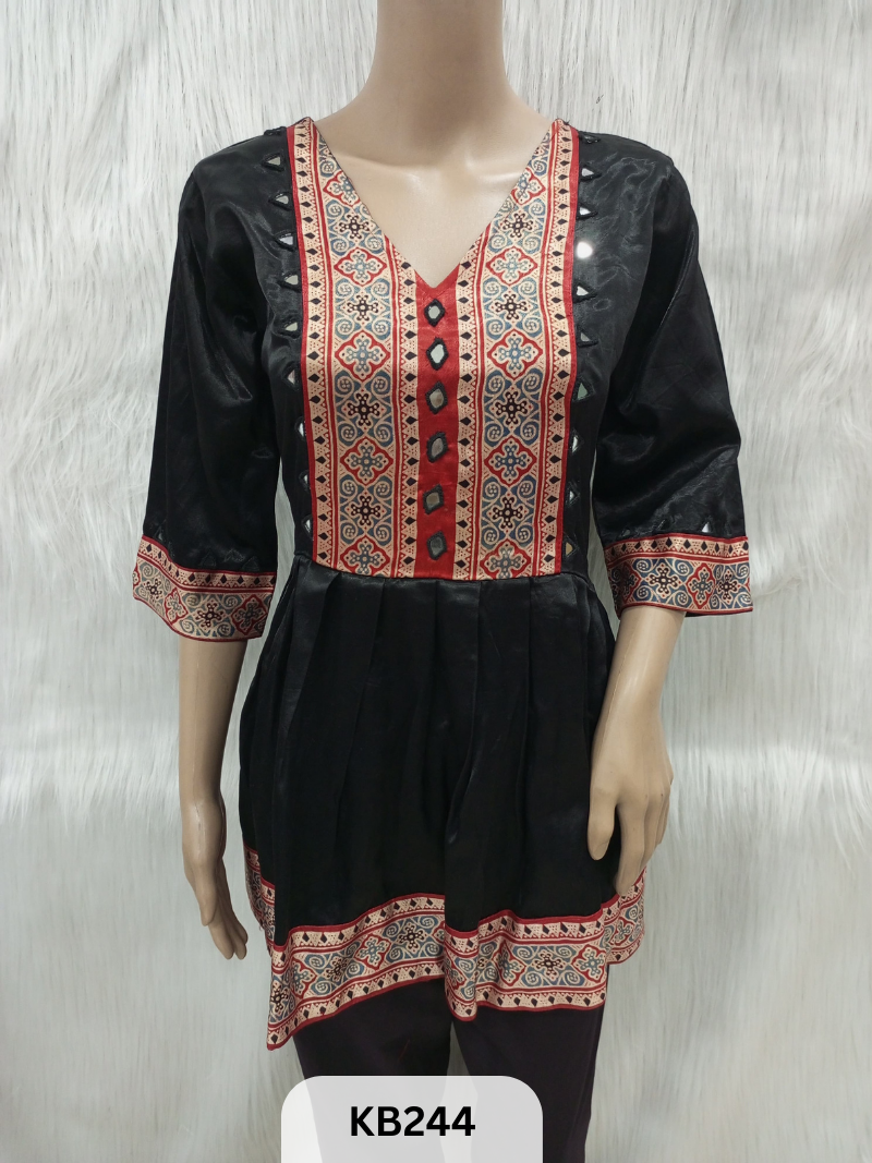 Mashru silk mirror work & panel kediya top.. (Top only)