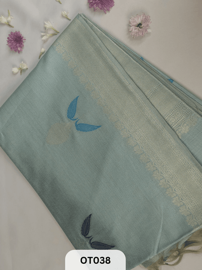 Mul Zari Saree - Tussar Mix - Raw Mango Design