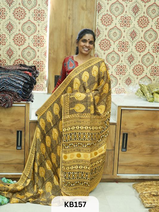 Modal Silk Saree with Vanaspathi print