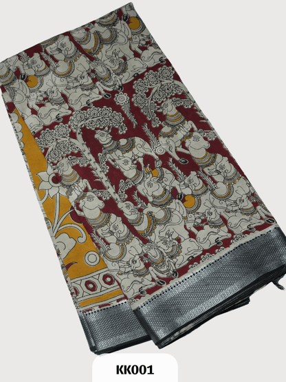 Kalamkari Chenuri Silk saree