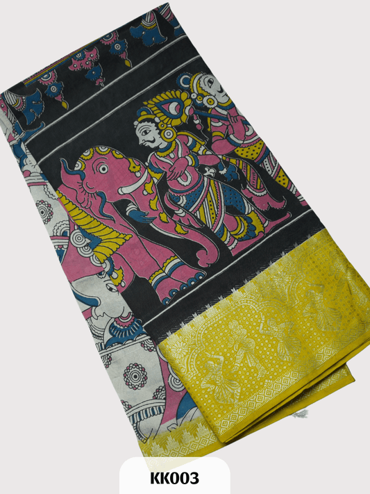 Kalamkari Chenuri Silk saree