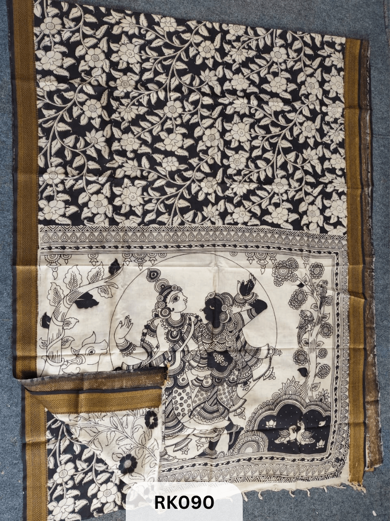 Kalamkari Chenuri Silk saree