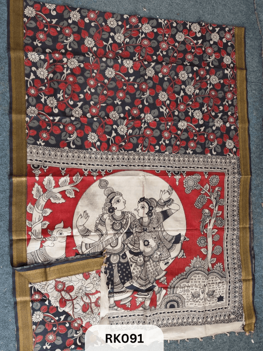 Kalamkari Chenuri Silk saree