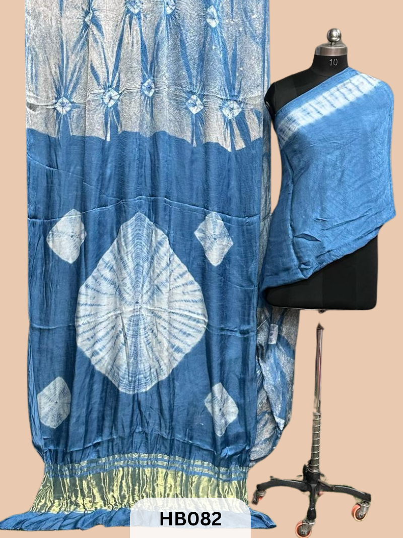 Modal Silk Hand Spray Tie & Dye with Lagdi Patta saree