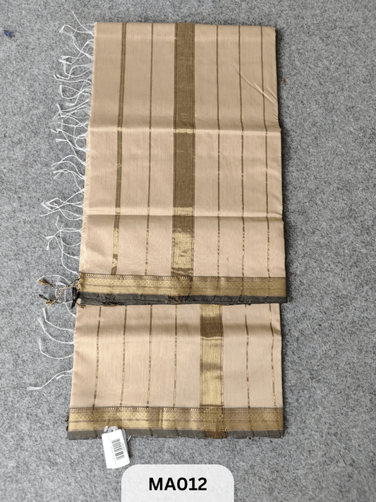 Pure Maheswari Silk Saree -2- Tan Brown