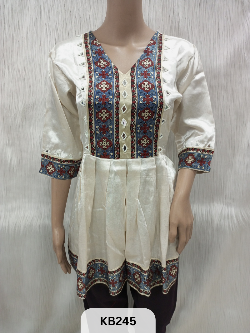 Mashru silk mirror work & panel kediya top.. (Top only)