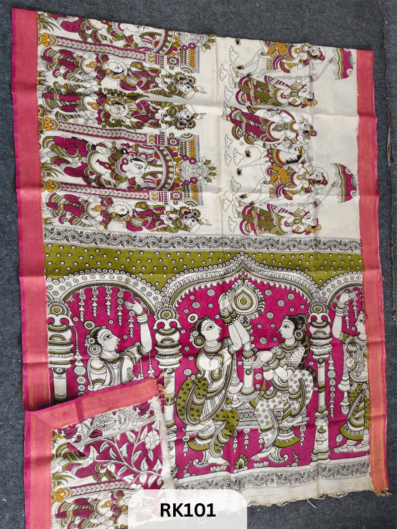 Kalamkari Chenuri Silk saree