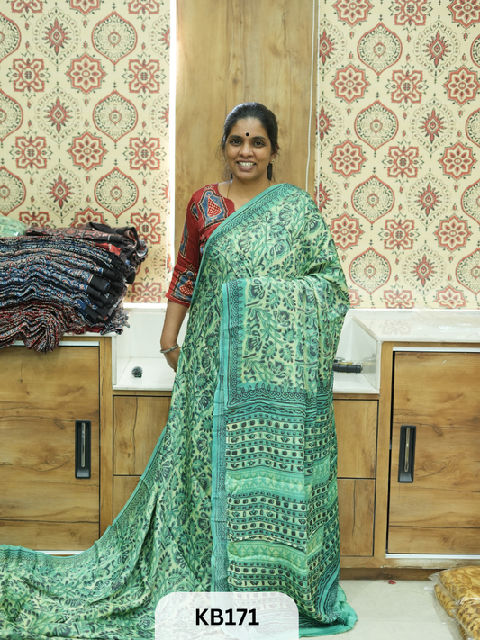 Modal Silk Saree with Vanaspathi print