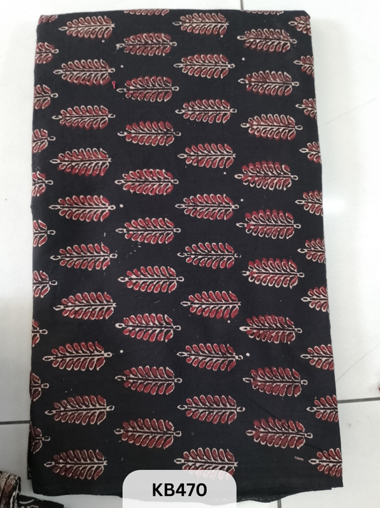 Premium Ajrakh Vegtable Handblock Cotton Fabric – 1 Meter