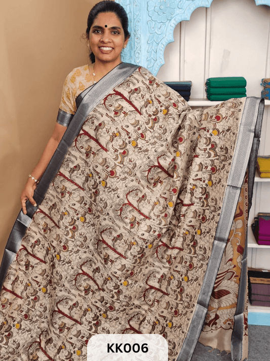 Kalamkari Chenuri Silk saree