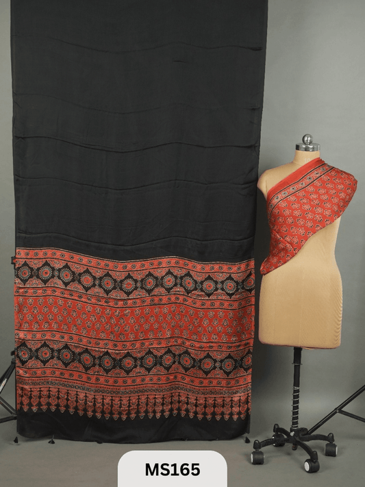 Modal Silk Saree with Ajrakh Print