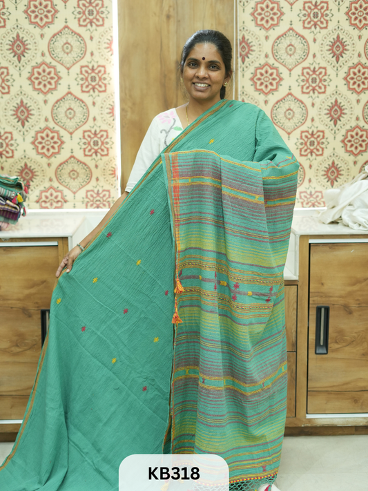 Bhujodi saree Kala cotton and Kutch work