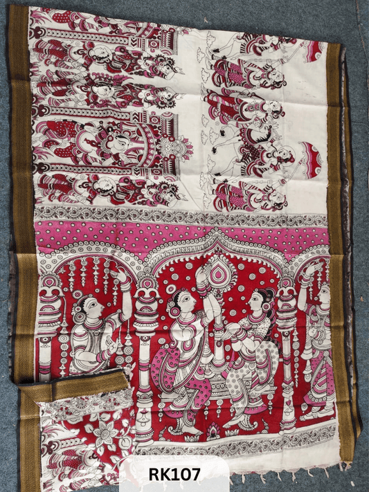 Kalamkari Chenuri Silk saree