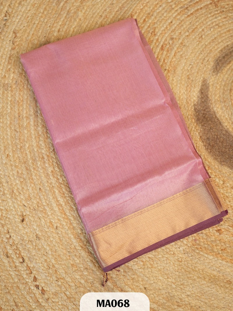 Maheswari Vaira Oosi Silk Saree Mauve Wine