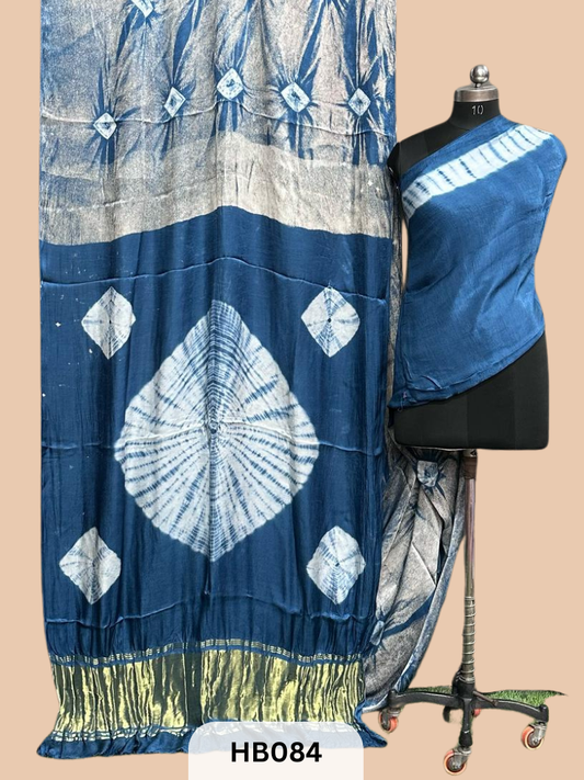 Modal Silk Hand Spray Tie & Dye with Lagdi Patta saree