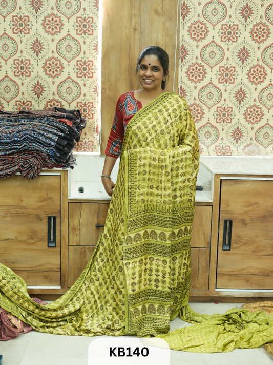 Modal Silk Saree with Vanaspathi print