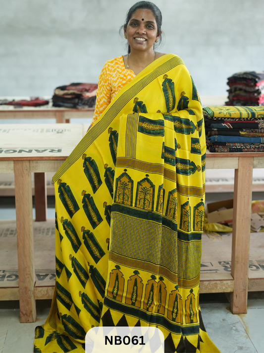 Modal Silk Saree with Ajrakh Print