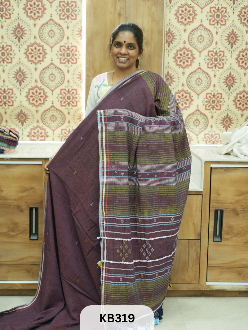 Bhujodi saree Kala cotton and Kutch work