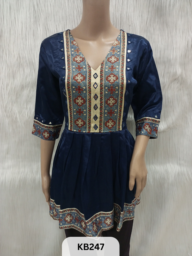 Mashru silk mirror work & panel kediya top.. (Top only)