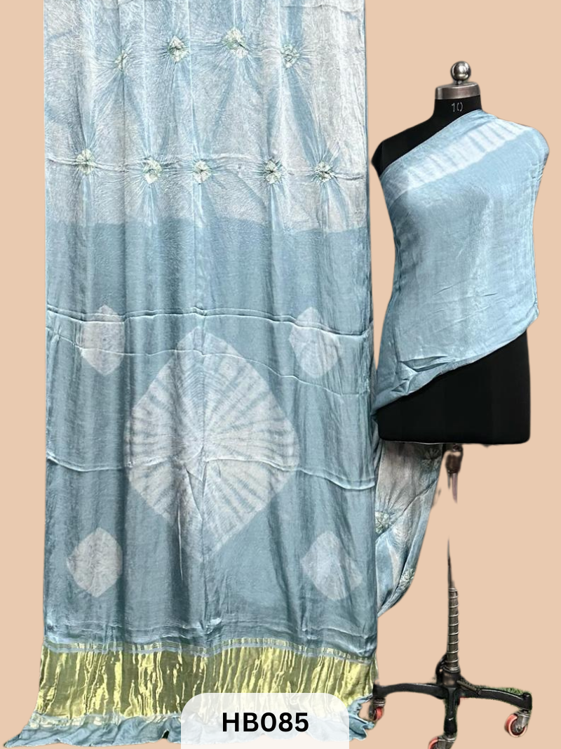 Modal Silk Hand Spray Tie & Dye with Lagdi Patta saree