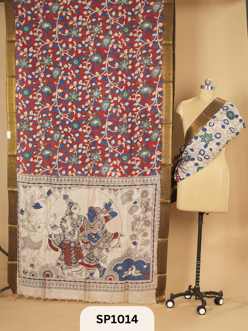 Kalamkari Chenuri Silk saree