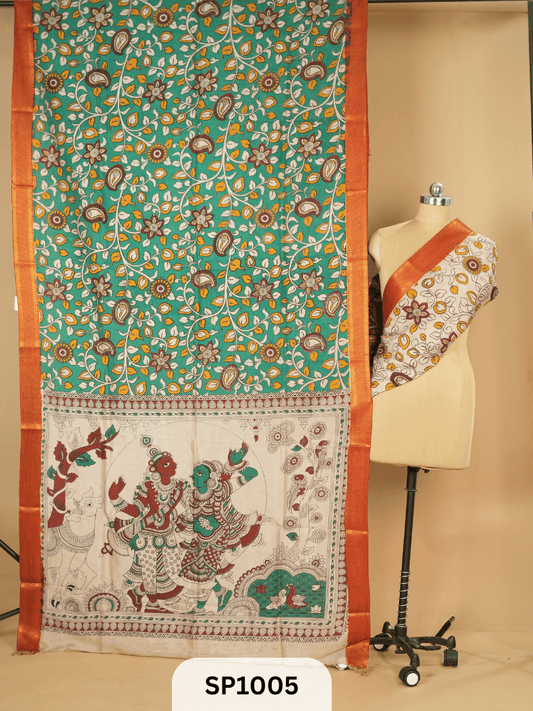 Kalamkari Chenuri Silk saree