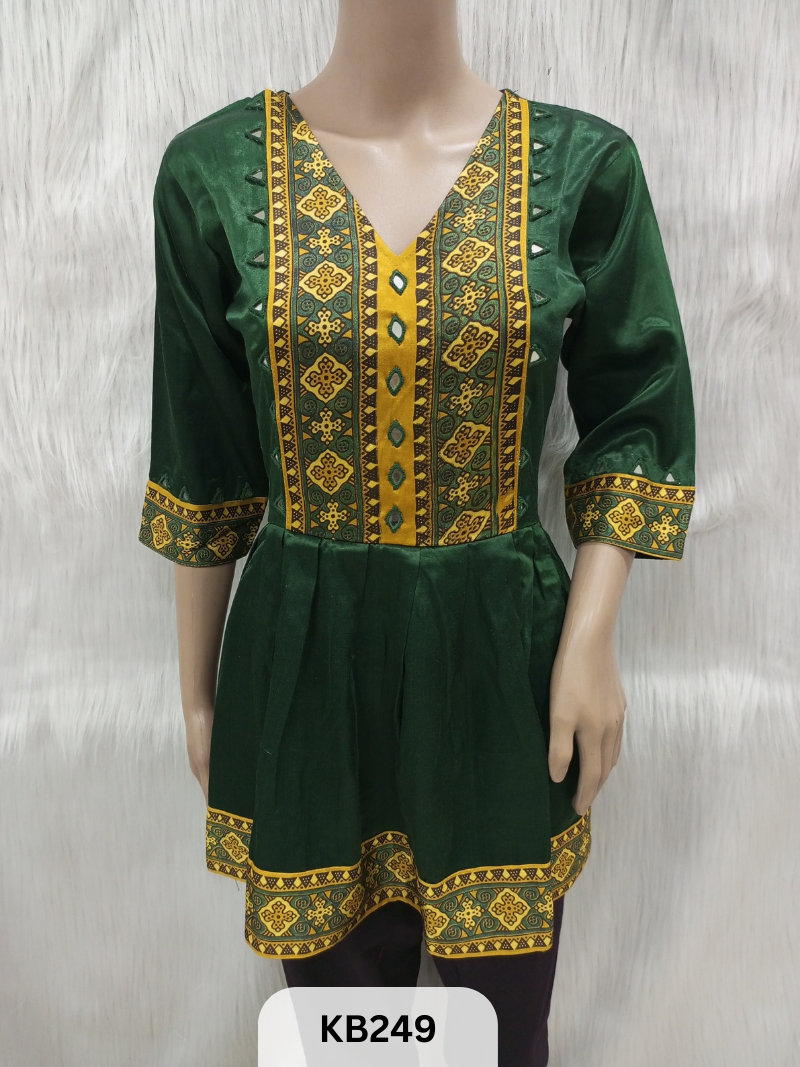 Mashru silk mirror work & panel kediya top.. (Top only)