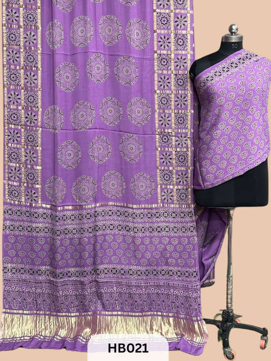 Modal Silk Gharchola Border Saree with lagdi patta pallu