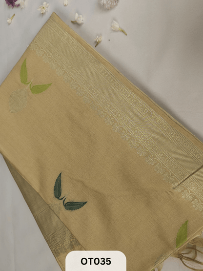 Mul Zari Saree - Tussar Mix - Raw Mango Design