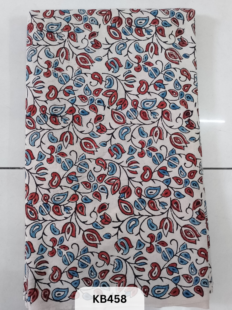 Premium Ajrakh Vegtable Handblock Cotton Fabric – 1 Meter