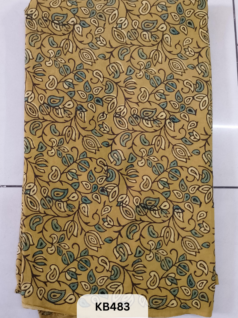 Premium Ajrakh Vegtable Handblock Cotton Fabric – 1 Meter